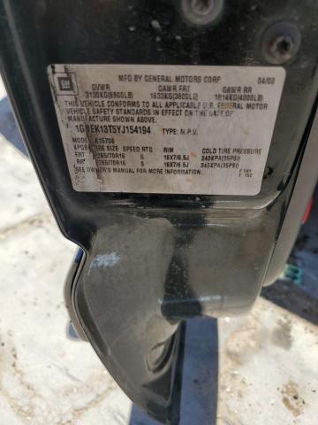 2000 Chevrolet Tahoe K1500 VIN: 1GNEK13T5YJ154194 Lot: 58788674