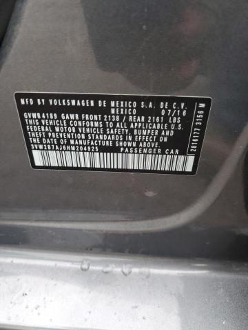 2017 Volkswagen Jetta S VIN: 3VW2B7AJ6HM204925 Lot: 57097524