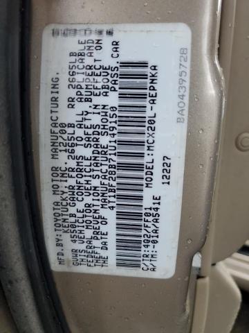 2001 Toyota Avalon Xl VIN: 4T1BF28B71U149150 Lot: 55885344