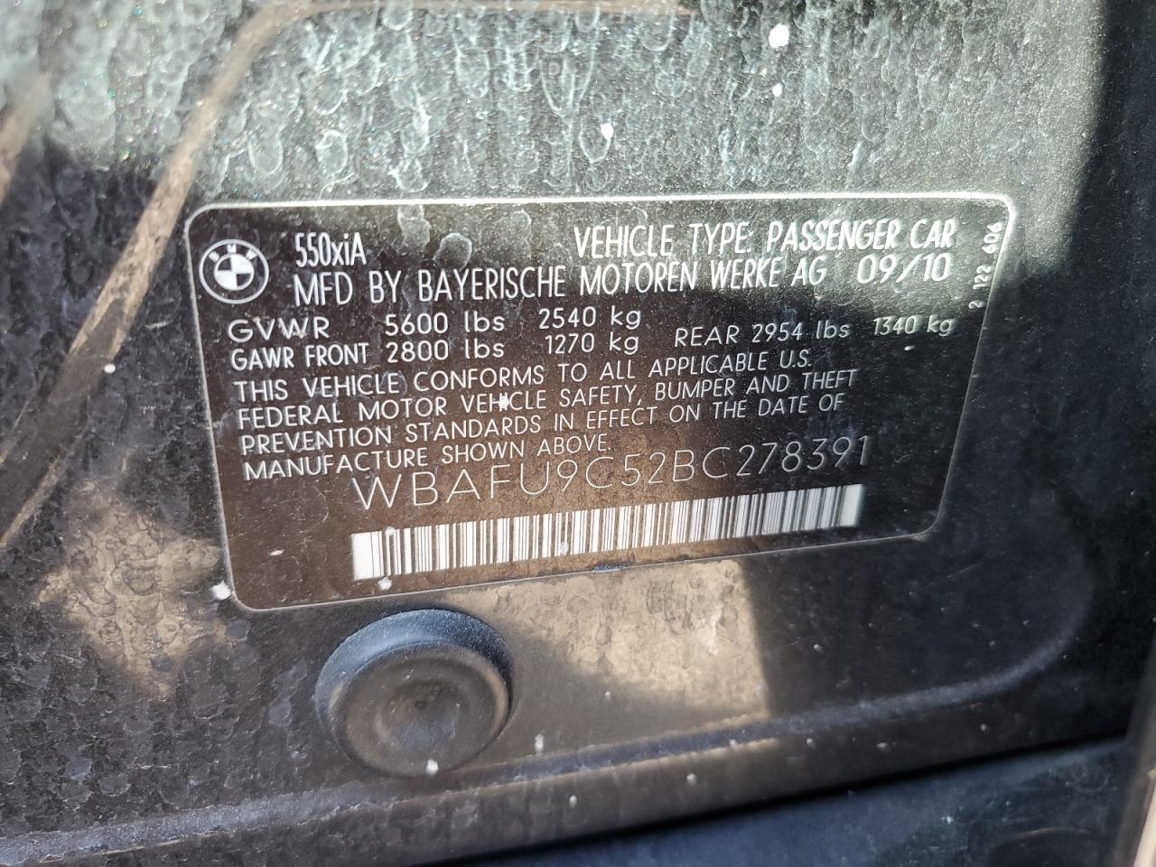 WBAFU9C52BC278391 2011 BMW 550 Xi
