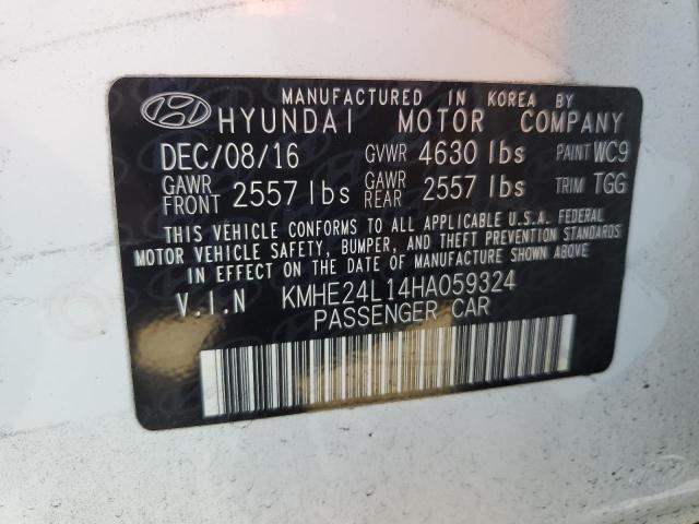 2017 Hyundai Sonata Hybrid VIN: KMHE24L14HA059324 Lot: 57449504