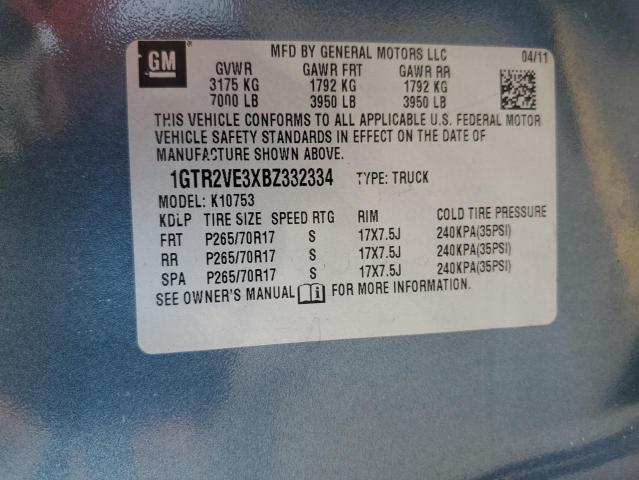 2011 GMC Sierra K1500 Sle VIN: 1GTR2VE3XBZ332334 Lot: 59330064