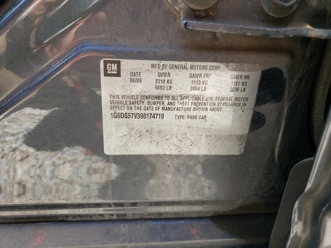 1G6DS57V390174719 2009 Cadillac Cts Hi Feature V6