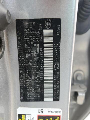 VIN 4T1B11HK7KU788218 2019 Toyota Camry, L no.12