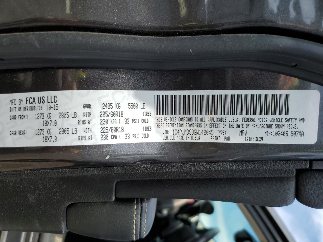 1C4PJMDS9GW142045 2016 Jeep Cherokee Limited