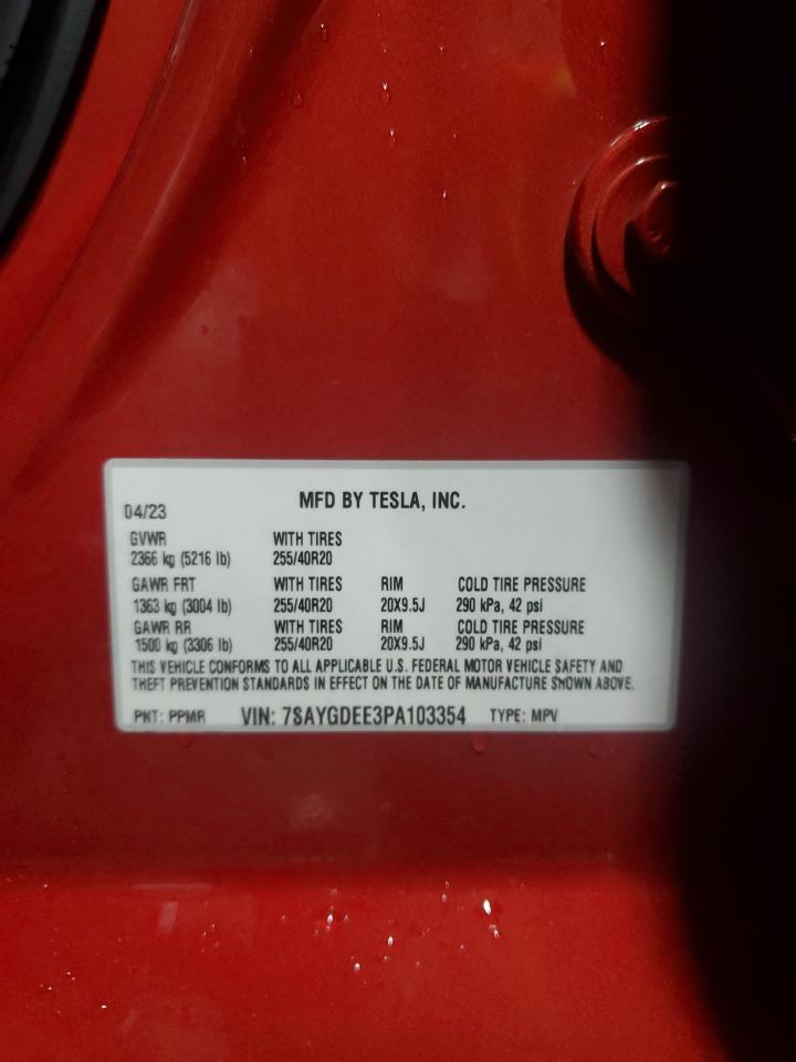 7SAYGDEE3PA103354 2023 Tesla Model Y