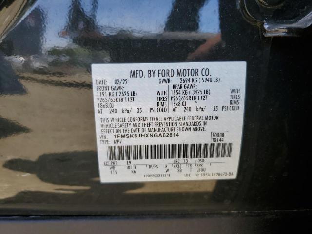 2022 Ford Explorer Timberline VIN: 1FMSK8JHXNGA62814 Lot: 57167504