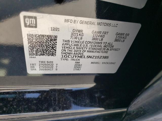 2022 Chevrolet Silverado Ltd K1500 High Country VIN: 1GCUYHEL5NZ152385 Lot: 59899964