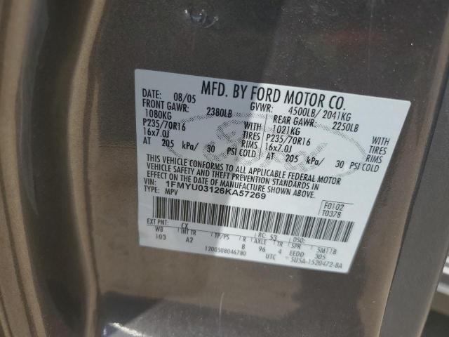 2006 Ford Escape Xlt VIN: 1FMYU03126KA57269 Lot: 60046514