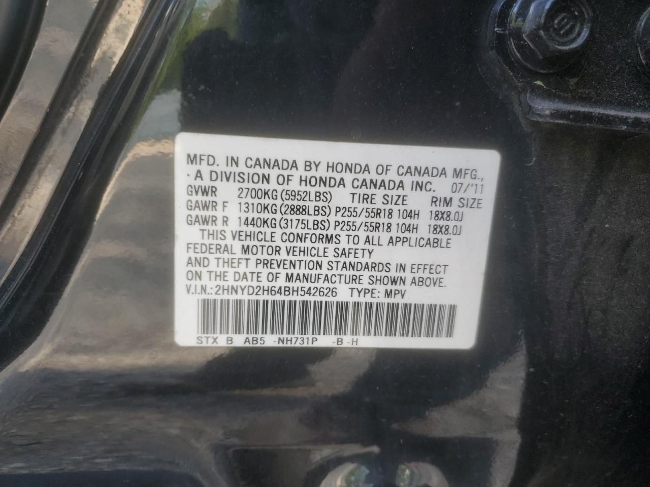 2HNYD2H64BH542626 2011 Acura Mdx Technology