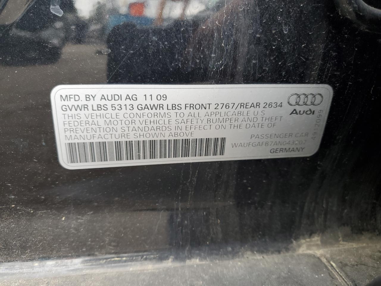 WAUFGAFB7AN043207 2010 Audi A6 Premium Plus