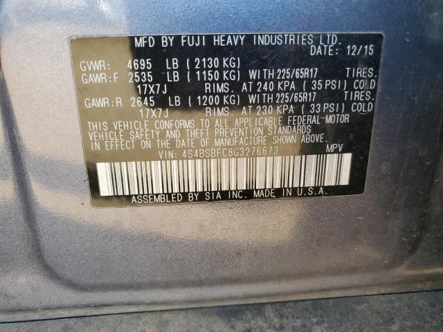 VIN 4S4BSBFC8G3276673 2016 Subaru Outback, 2.5I Pre... no.13