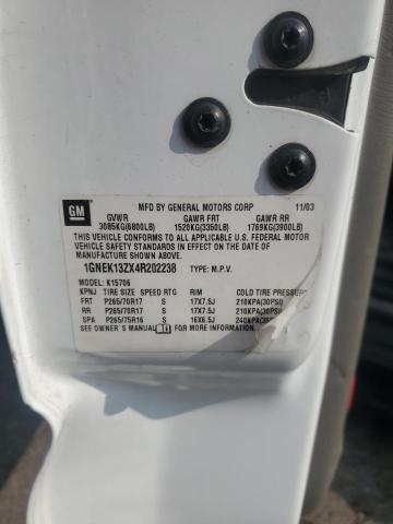 2004 Chevrolet Tahoe K1500 VIN: 1GNEK13ZX4R202238 Lot: 60115164