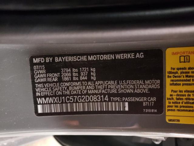 2016 Mini Cooper VIN: WMWXU1C57G2D08314 Lot: 57480134