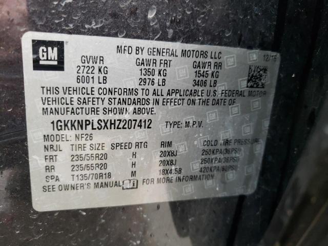 2017 GMC Acadia Denali VIN: 1GKKNPLSXHZ207412 Lot: 58136094