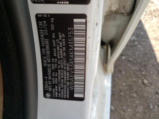 2004 BMW 330 I VIN: WBAEV53454KM35753 Lot: 60668424