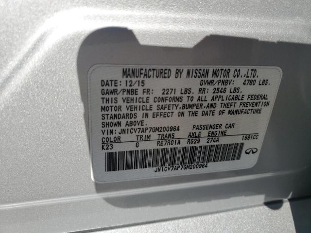 2016 Infiniti Q50 Base VIN: JN1CV7AP7GM200964 Lot: 59372574