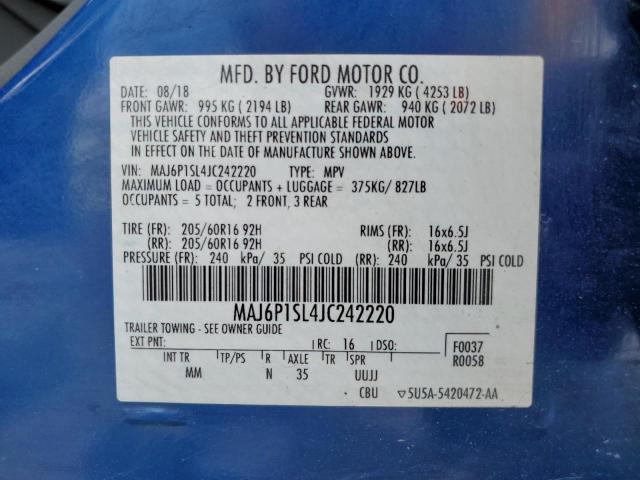 2018 Ford Ecosport S VIN: MAJ6P1SL4JC242220 Lot: 58962334