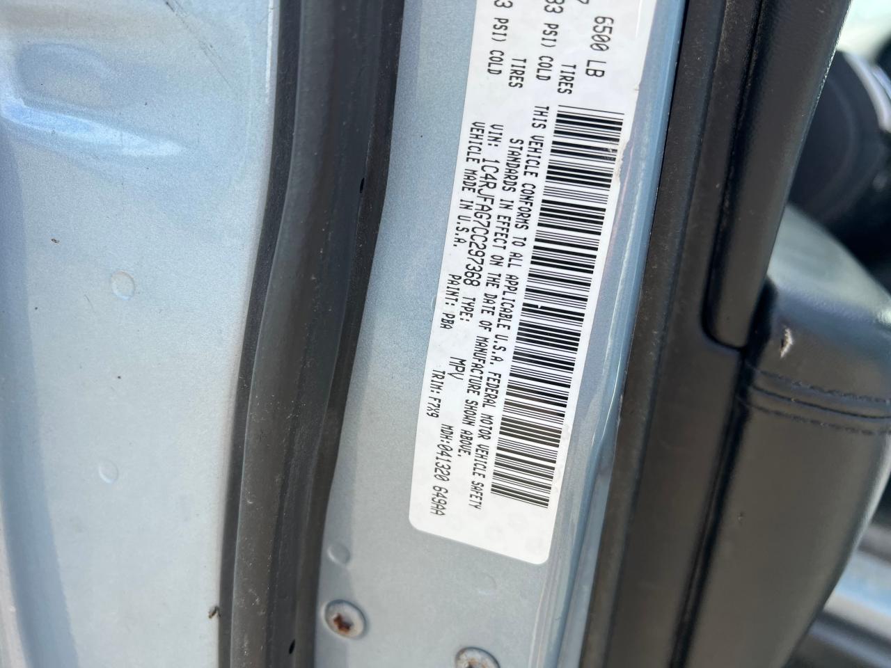 1C4RJFAG7CC297368 2012 Jeep Grand Cherokee Laredo