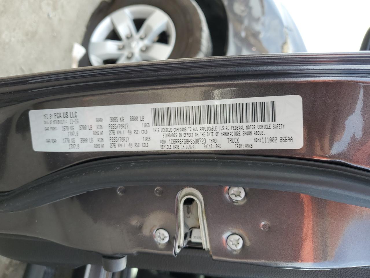 1C6RR6FG8HS598723 2017 Ram 1500 St