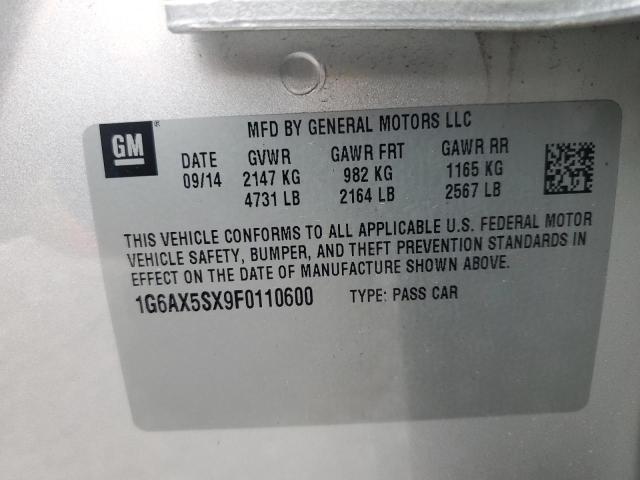 2015 Cadillac Cts Luxury Collection VIN: 1G6AX5SX9F0110600 Lot: 57909214