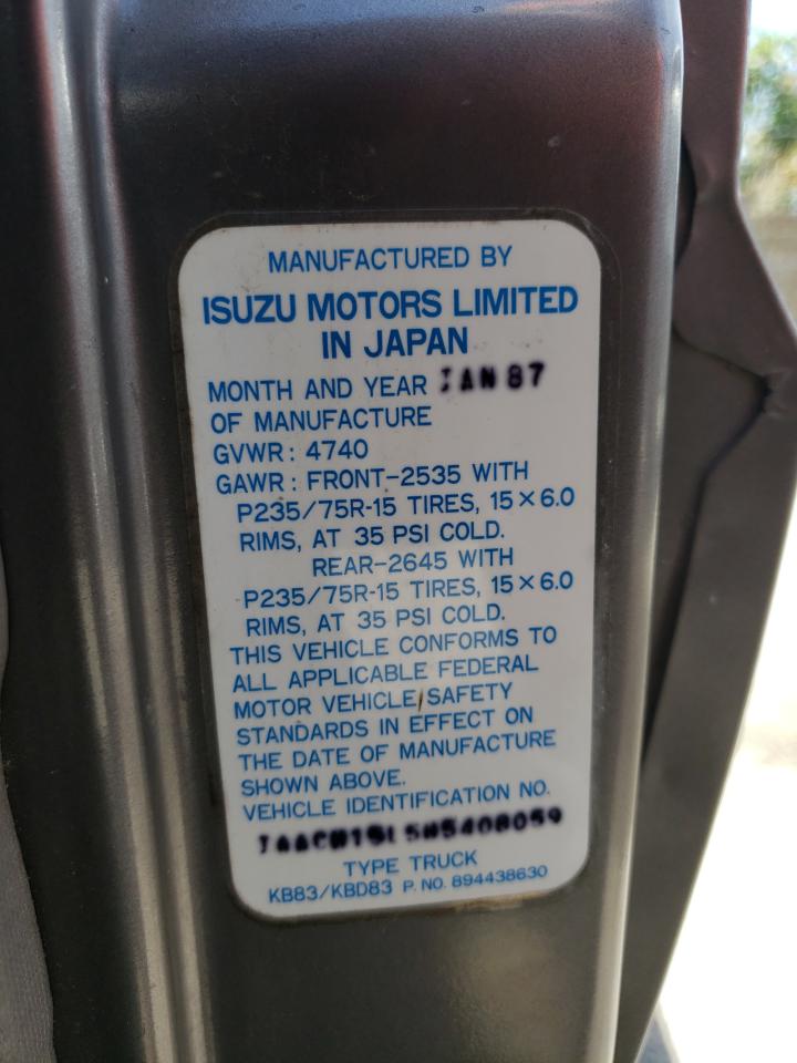 JAACH15L5H5408059 1987 Isuzu Trooper Ii