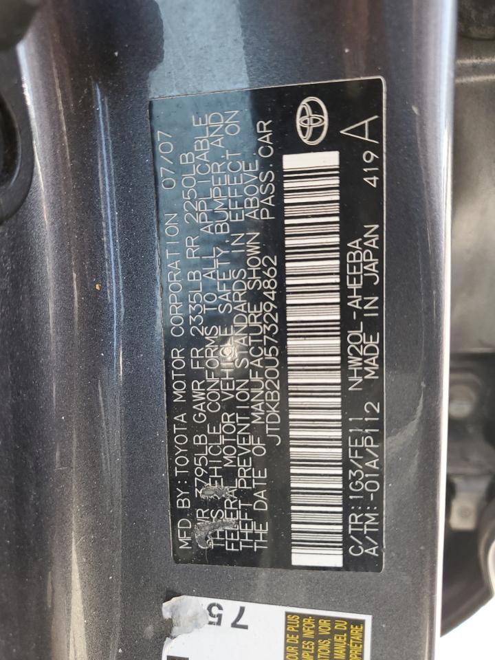 JTDKB20U573294862 2007 Toyota Prius