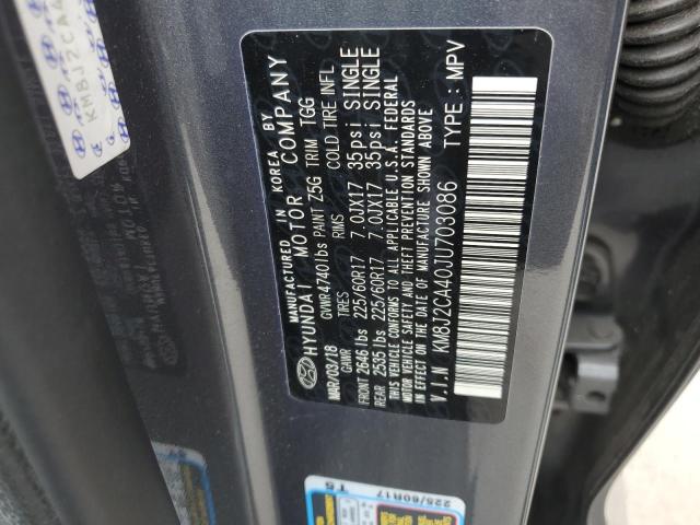 2018 Hyundai Tucson Se VIN: KM8J2CA40JU703086 Lot: 57519574