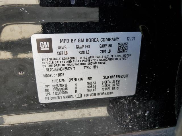 2022 Chevrolet Trax Ls VIN: KL7CJNSM3NB512271 Lot: 58925294