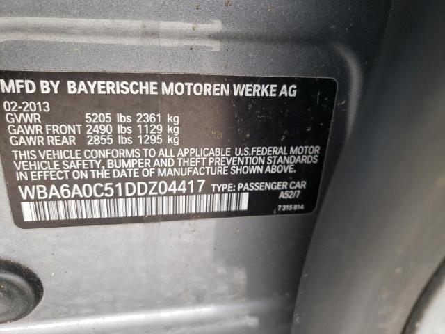 VIN WBA6A0C51DDZ04417 2013 BMW 6 Series, 640 I no.12