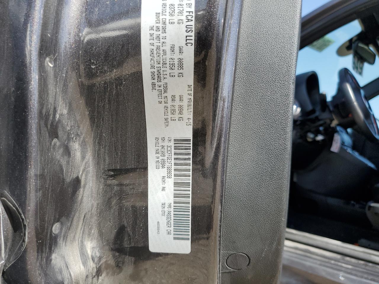 3C3CFFGE1FT689658 2015 Fiat 500 Electric