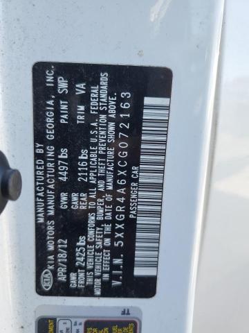 2012 Kia Optima Sx VIN: 5XXGR4A6XCG072163 Lot: 56944344