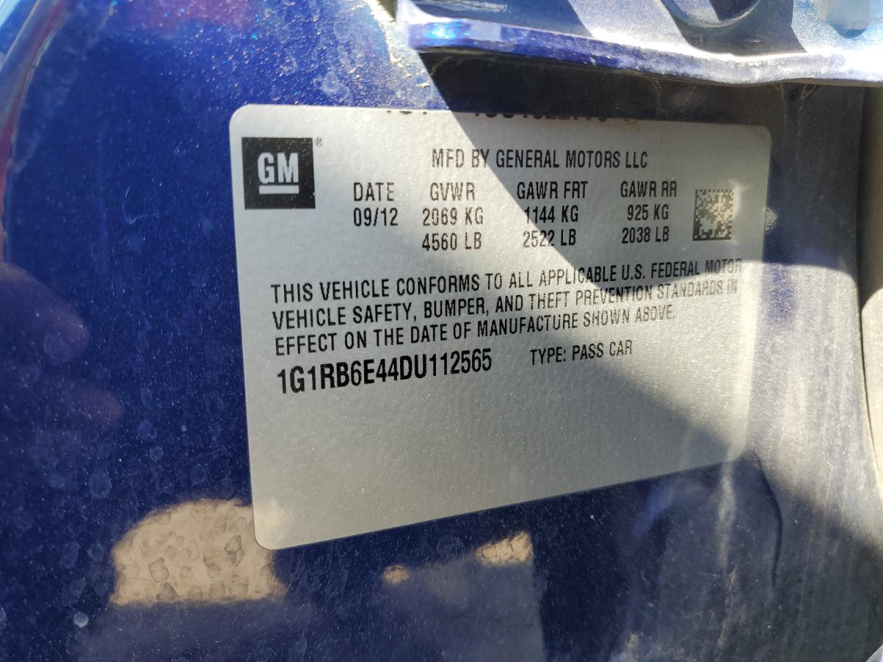 1G1RB6E44DU112565 2013 Chevrolet Volt