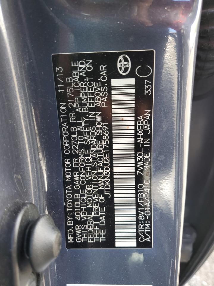 JTDKN3DU2E1758691 2014 Toyota Prius