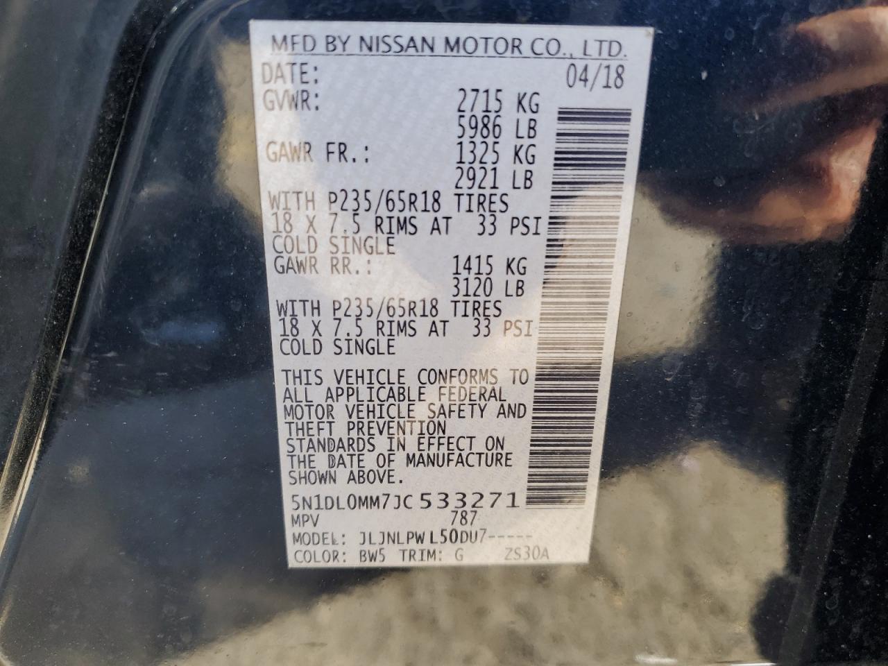 5N1DL0MM7JC533271 2018 Infiniti Qx60