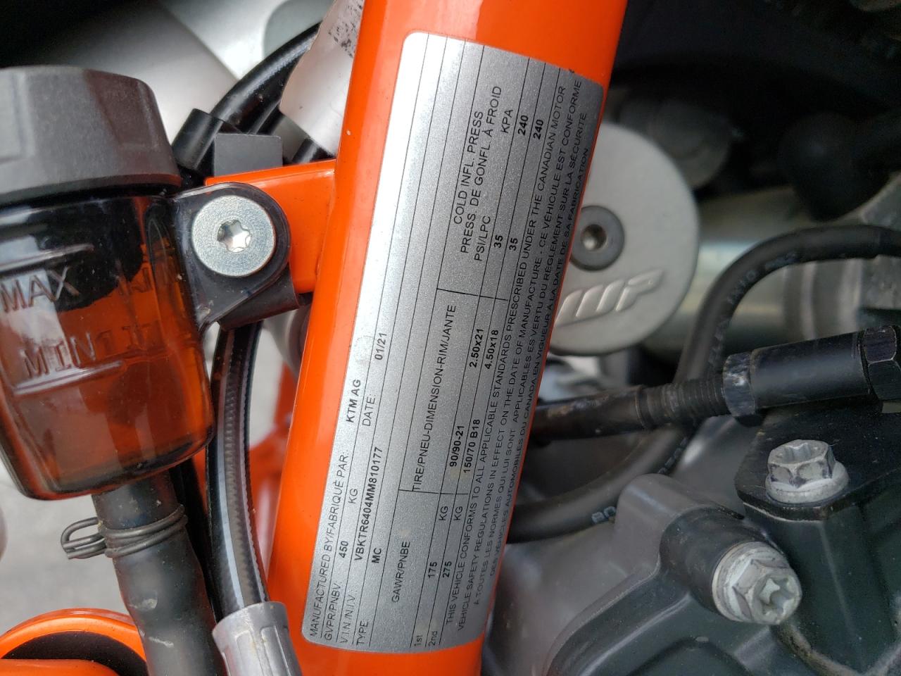 VBKTR6404MM810177 2021 Ktm 890 Adventure R