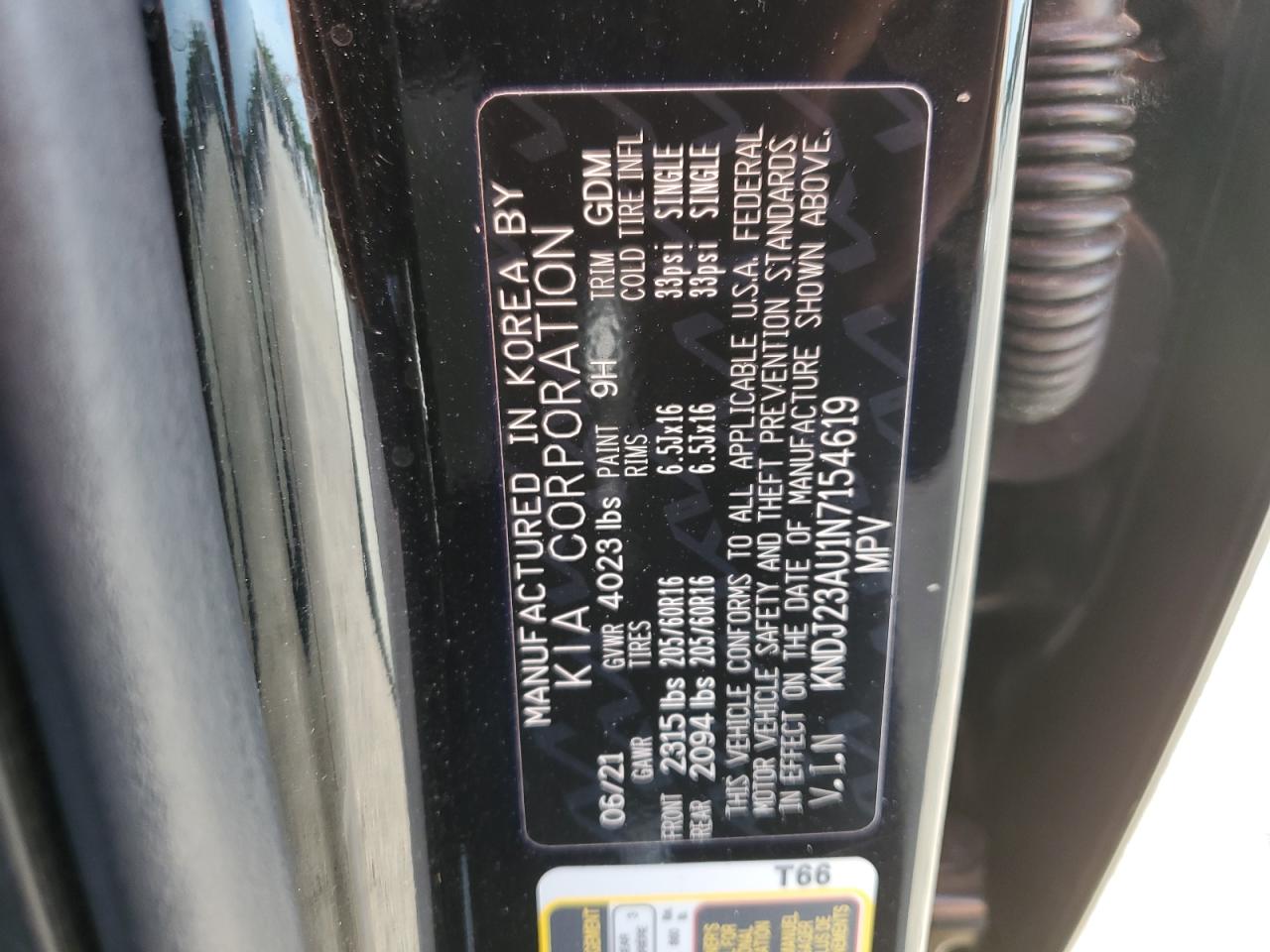 KNDJ23AU1N7154619 2022 Kia Soul Lx