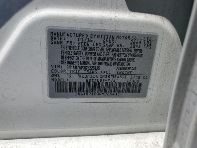 2016 Nissan Sentra S VIN: 3N1AB7AP3GY228435 Lot: 60310804