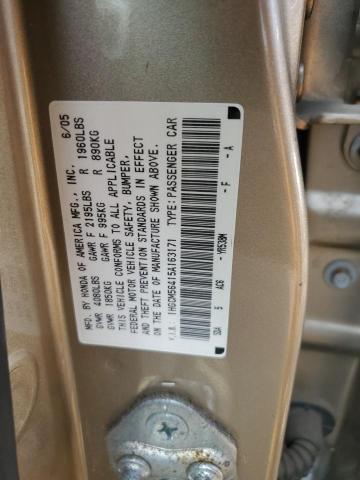 2005 Honda Accord Lx VIN: 1HGCM56415A163171 Lot: 60290494