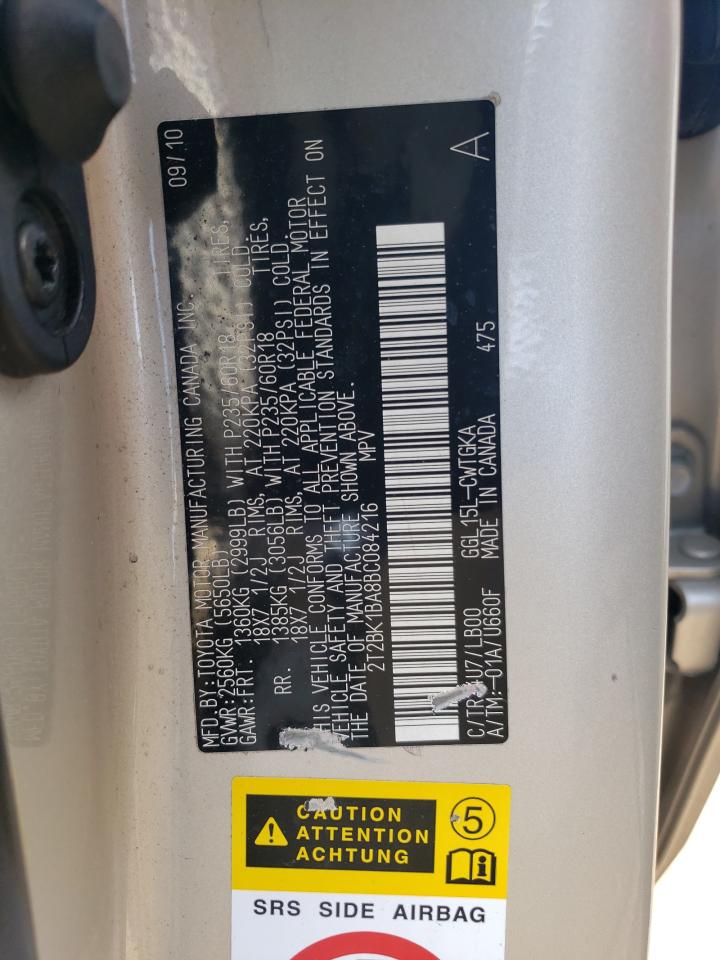 2T2BK1BA8BC084216 2011 Lexus Rx 350