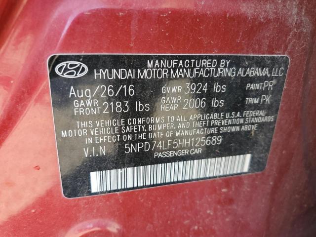 2017 HYUNDAI ELANTRA SE - 5NPD74LF5HH125689