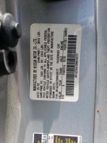 2005 Nissan 350Z Coupe VIN: JN1AZ34D35M609577 Lot: 57864114