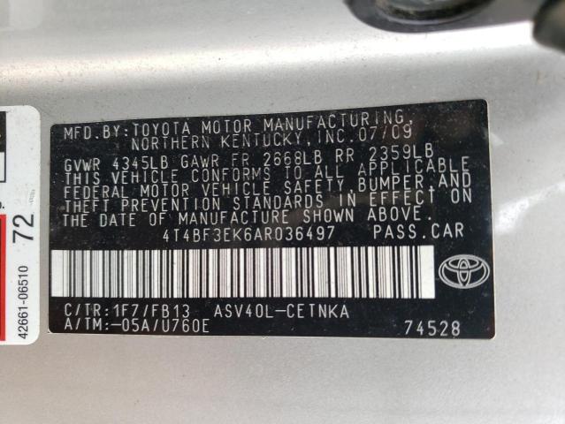 2010 Toyota Camry Base VIN: 4T4BF3EK6AR036497 Lot: 59872494