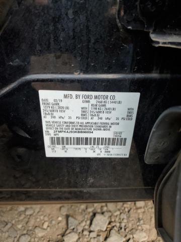 2019 Ford Edge Sel VIN: 2FMPK4J93KBB90094 Lot: 58170404