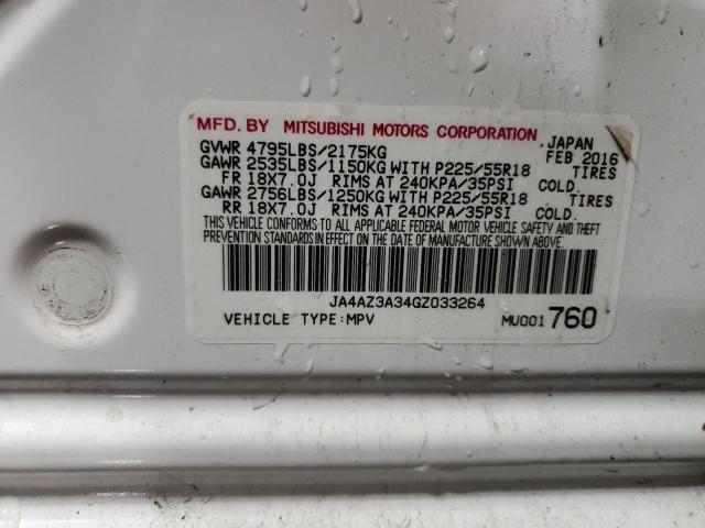 2016 Mitsubishi Outlander Se VIN: JA4AZ3A34GZ033264 Lot: 59801594