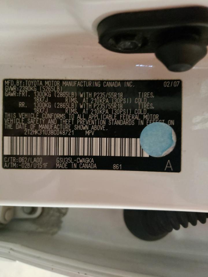 2T2HK31U38C048721 2008 Lexus Rx 350