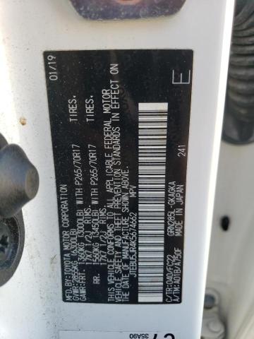 2019 Toyota 4Runner Sr5 VIN: JTEBU5JR4K5674662 Lot: 59665254