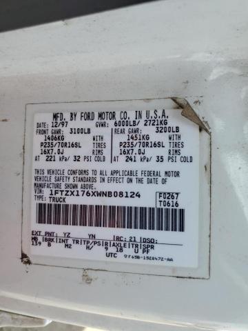 1998 Ford F150 VIN: 1FTZX176XWNB08124 Lot: 59549734