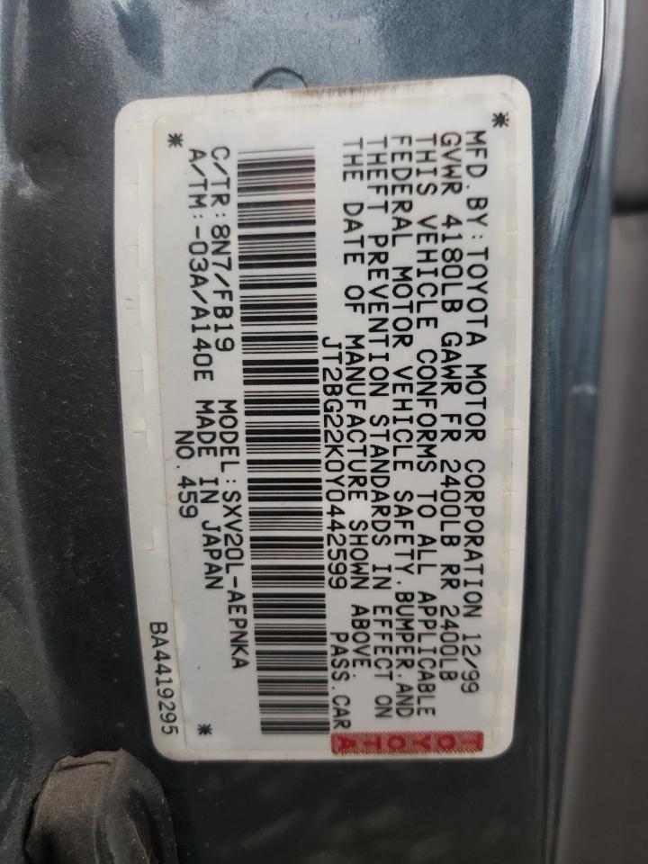 JT2BG22K0Y0442599 2000 Toyota Camry Ce