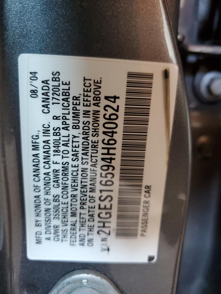 2HGES16594H640624 2004 Honda Civic Lx